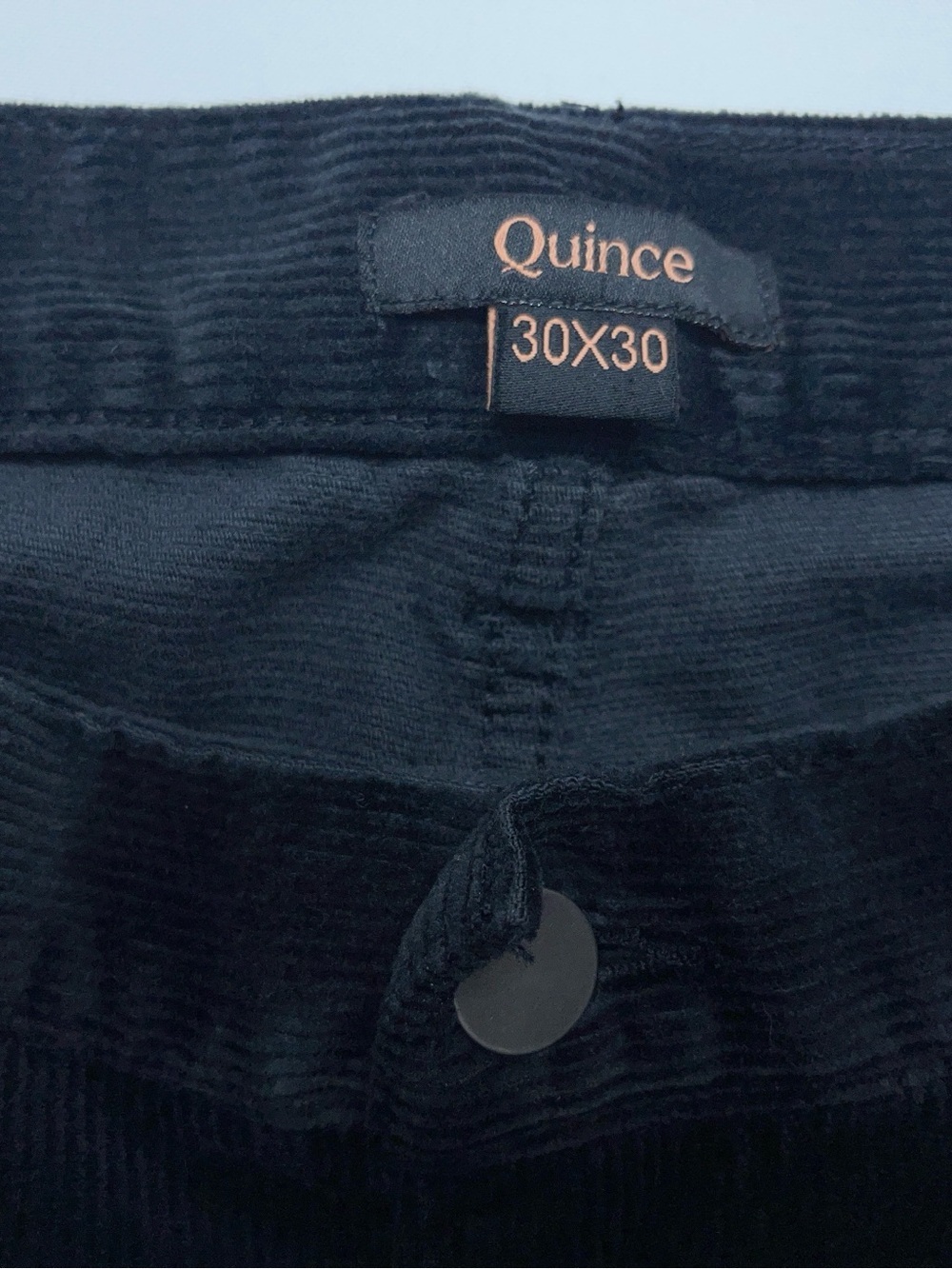 Quince Corduroy 5-Pocket Pants Mens Size 30x30 Slim Black Organic Cotton Spandex - Picture 3 of 12